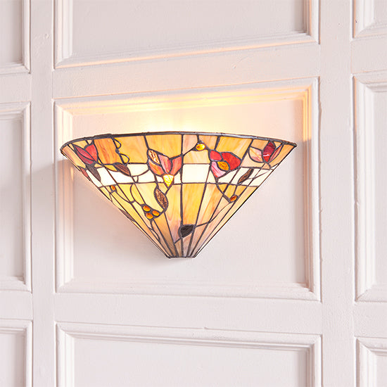 Bernwood Tiffany Glass Wall Light In Dark Bronze