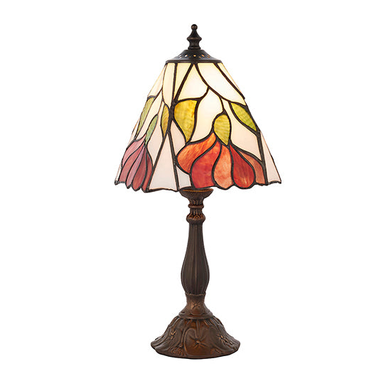 Botanica Small Tiffany Glass Table Lamp In Dark Bronze