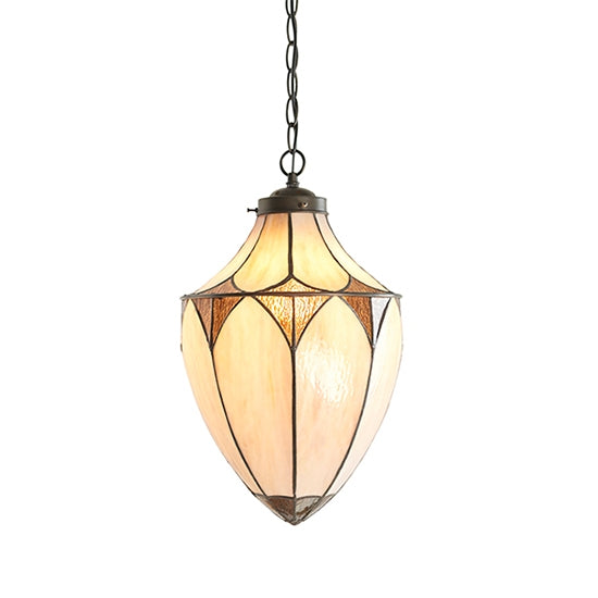 Brooklyn Medium Tiffany Glass Acorn Ceiling Pendant Light In Dark Bronze