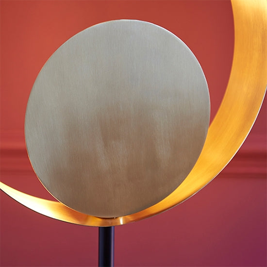 Cal Floor Lamp In Satin Brass And Matt Black