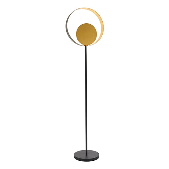 Cal Floor Lamp In Satin Brass And Matt Black