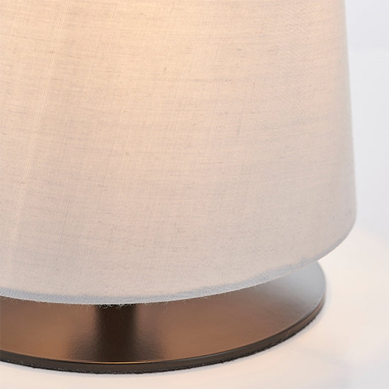 Carlson Light Grey Cotton Mix Shade Table Lamp In Matt Black