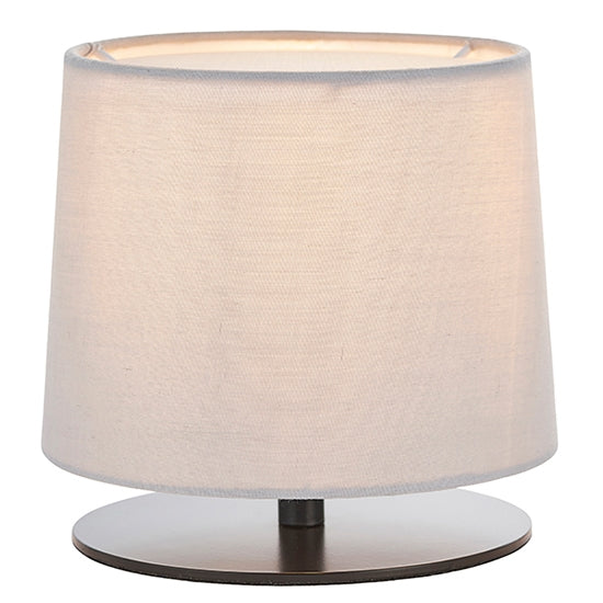 Carlson Light Grey Cotton Mix Shade Table Lamp In Matt Black