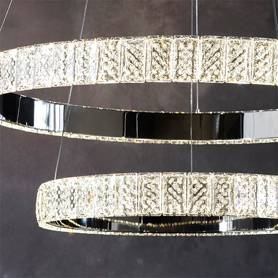 Celeste LED 2 Rings Ceiling Pendant Light In Polished Chrome