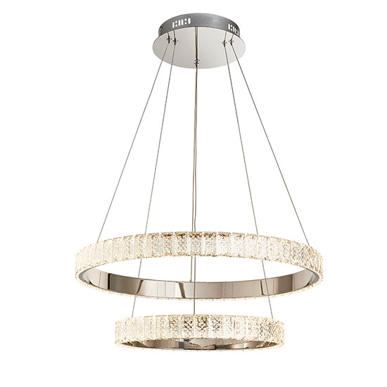 Celeste LED 2 Rings Ceiling Pendant Light In Polished Chrome