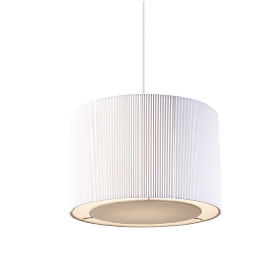 Colette White Fabric Small Ceiling Pendant Light In Chrome