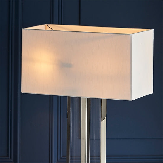 Crystal Cream Shade Cascade Table Lamp In Clear Crystal