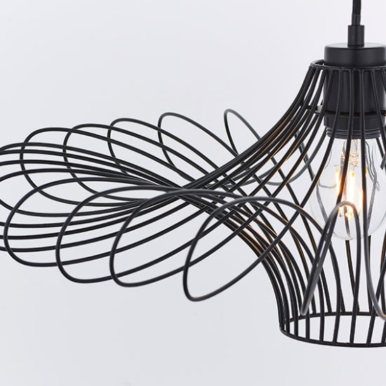 Curl Ceiling Pendant Light In Matt Black