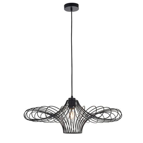 Curl Ceiling Pendant Light In Matt Black