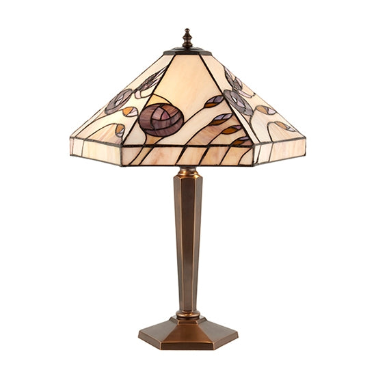 Damselfly Medium Tiffany Glass Table Lamp In Bronze Effect