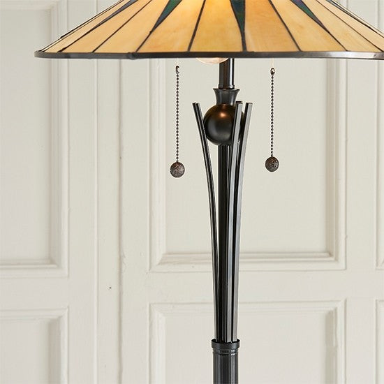 Dark Star Tiffany Glass Floor Lamp In Black