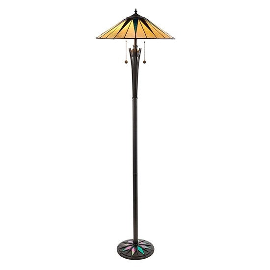 Dark Star Tiffany Glass Floor Lamp In Black