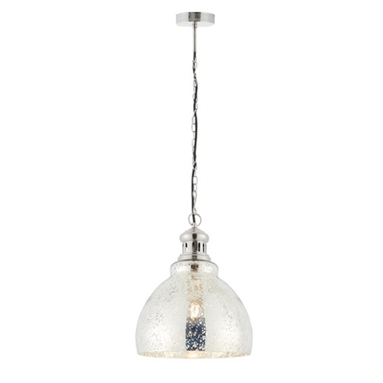 Darna Mercury Glass Ceiling Pendant Light In Bright Nickel