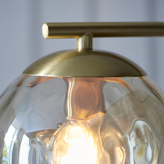 Dimple Champagne Lustre Glass Shade Floor Lamp In Brushed Brass