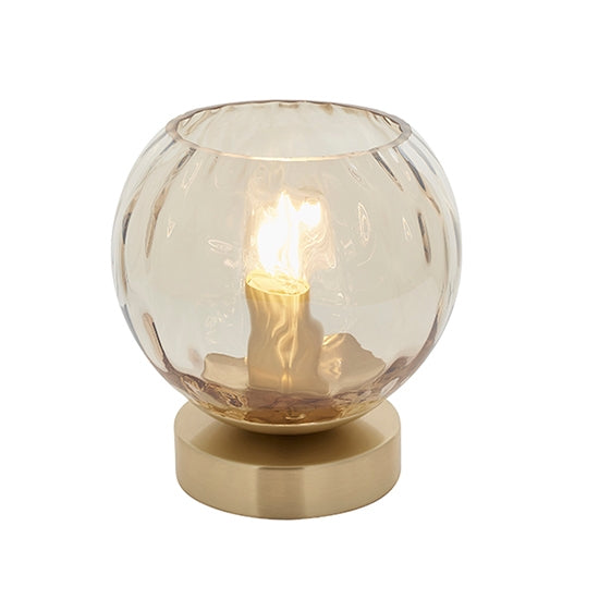 Dimple Glass Shade Table Lamp In Brushed Brass