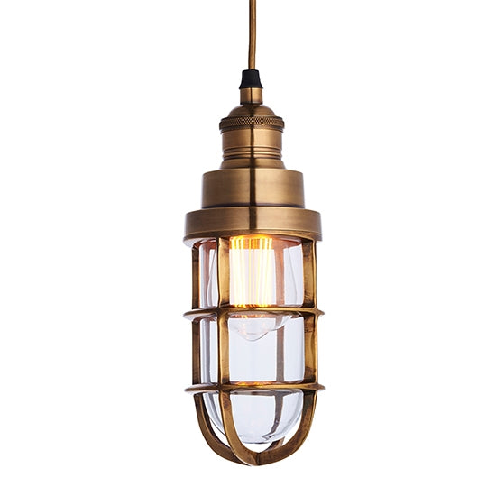 Elcot Ceiling Pendant Light In Burnished Brass