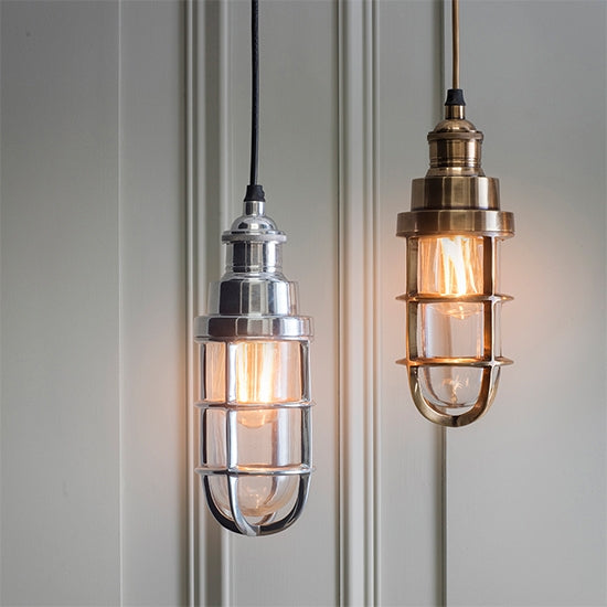 Elcot Ceiling Pendant Light In Burnished Brass