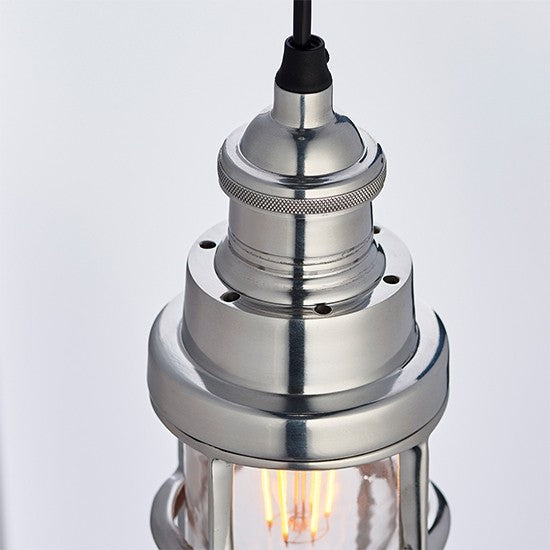 Elcot Ceiling Pendant Light In Polished Aluminium