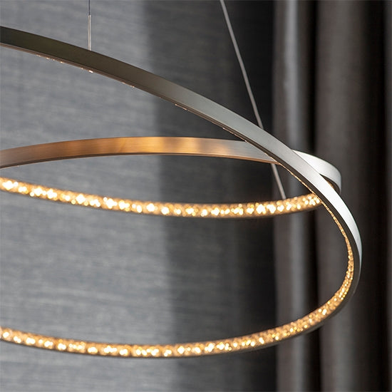 Eternity LED Ceiling Pendant Light In Matt Nickel