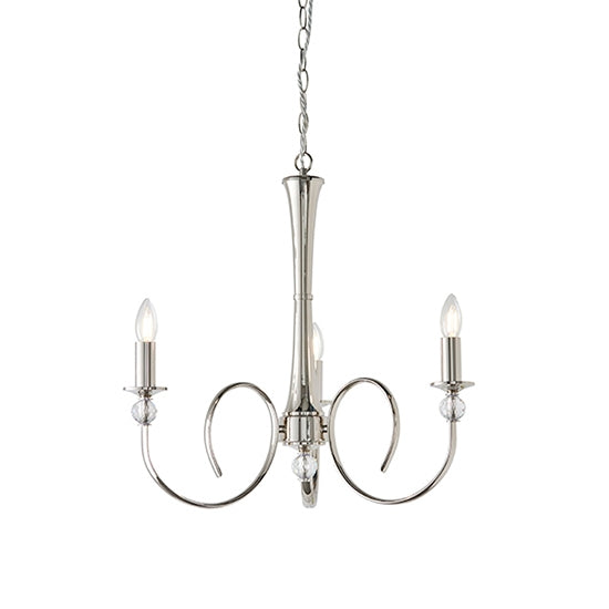 Fabia 3 Lights Clear Crystal Ceiling Pendant Light In Polished Nickel
