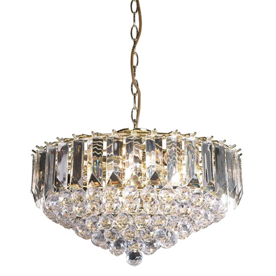 Fargo 3 Lights Clear Acrylic Ceiling Pendant Light In Brass