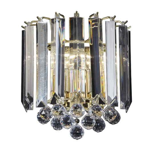 Fargo Clear Acrylic 2 Lights Wall Light In Brass