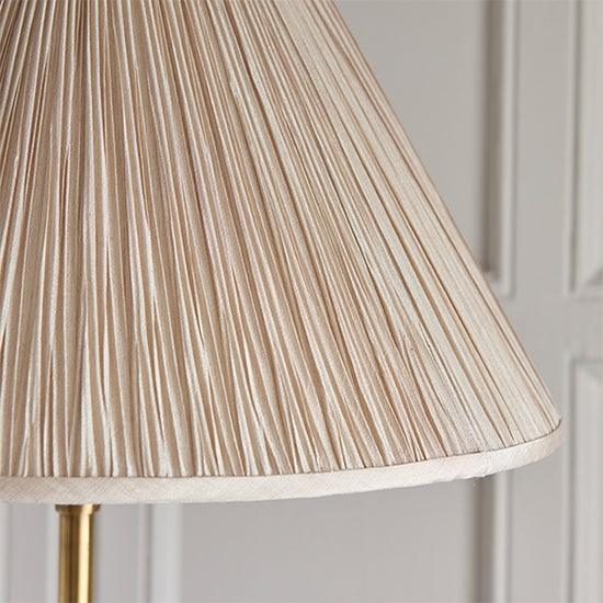 Fitzroy Beige Shade Floor Lamp With Solid Brass Base