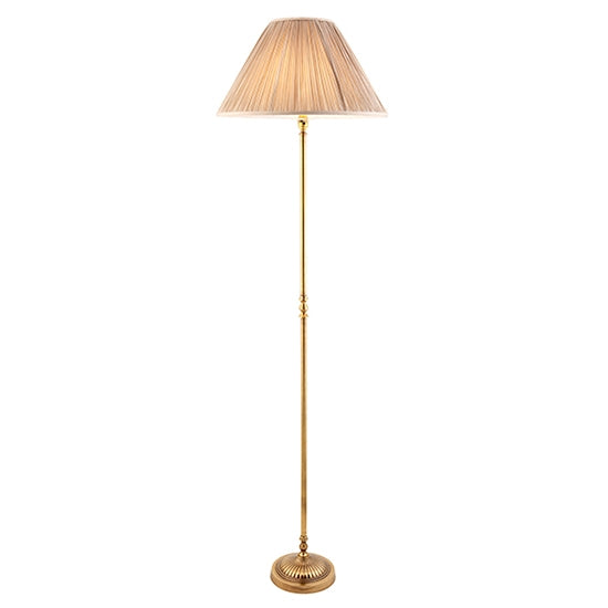 Fitzroy Beige Shade Floor Lamp With Solid Brass Base