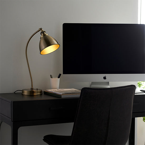 Franklin Task Table Lamp In Antique Brass