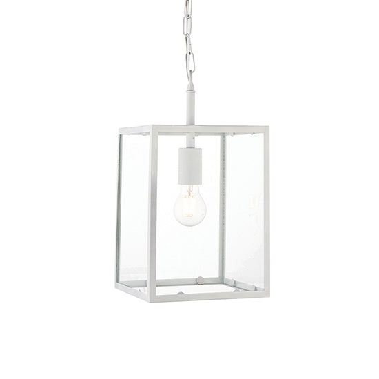 Hadden Clear Glass Ceiling Pendant Light In Chalk White