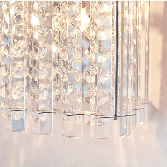 Hanna Clear Crystals Wall Light In Polished Chrome