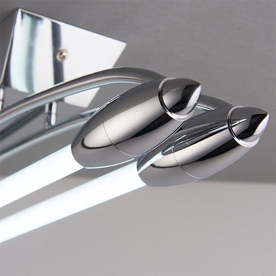 Harper LED 2 Lights Medium Flush Ceiling Light In Polished Chrome