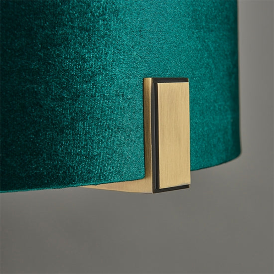 Hayfield Rich Green Cylinder Shade Table Lamp In Nickel