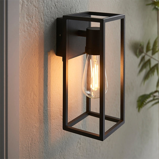 Herbert LED Wall Light In Textured Black Aluminium Frame