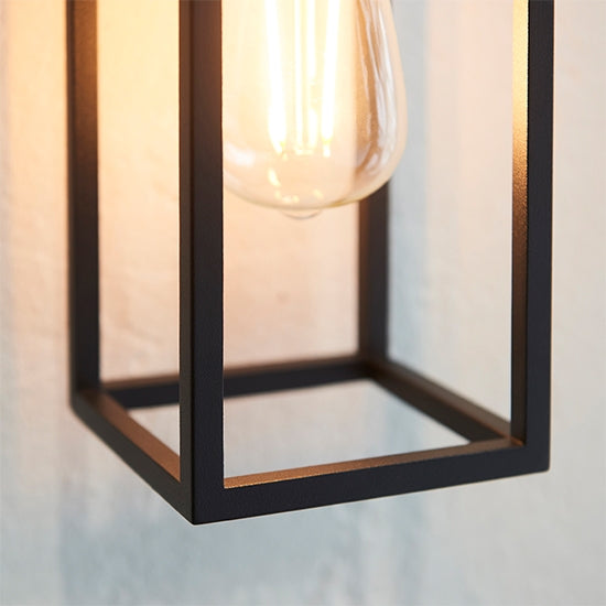 Herbert LED Wall Light In Textured Black Aluminium Frame