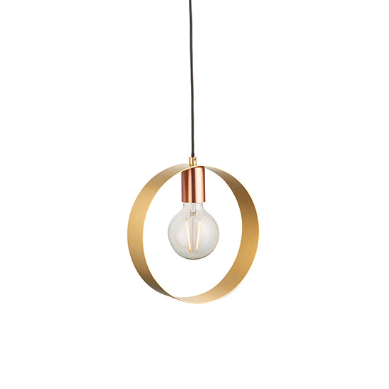 Hoop Ceiling Pendant Light In Brushed Brass