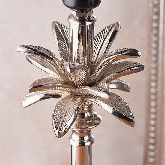 Leaf And Freya Medium Oyster Shade Table Lamp In Polished Nickel