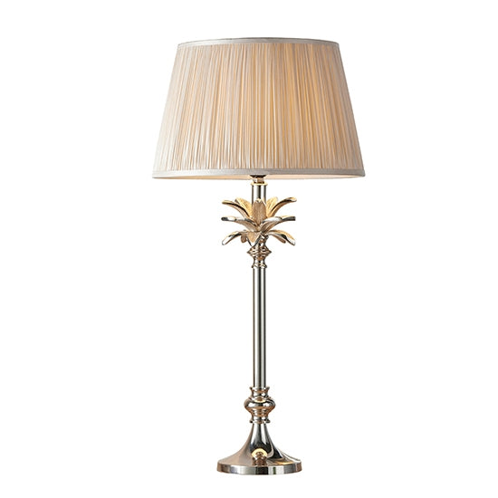 Leaf And Freya Small Oyster Shade Table Lamp In Polished Nickel