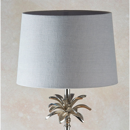 Leaf And Mia Tall Charcoal Shade Table Lamp In Polished Nickel