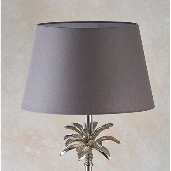 Leaf And Evie Charcoal Shade Table Lamp In Polished Nickel