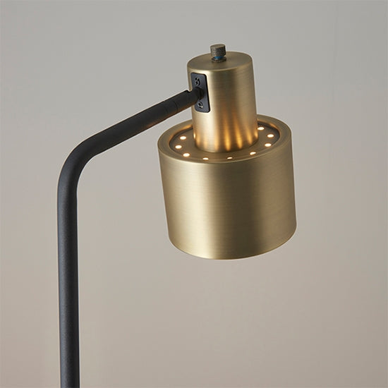 Mayfield Task Floor Lamp In Matt Antique Brass And Matt Black