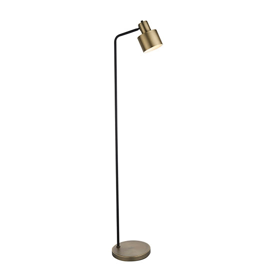 Mayfield Task Floor Lamp In Matt Antique Brass And Matt Black