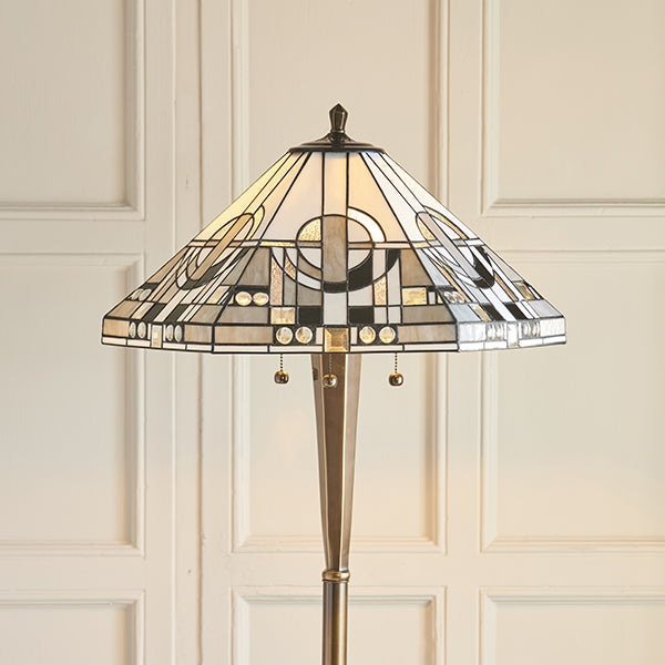 Metropolitan Tiffany Glass Floor Lamp In Antique Patina