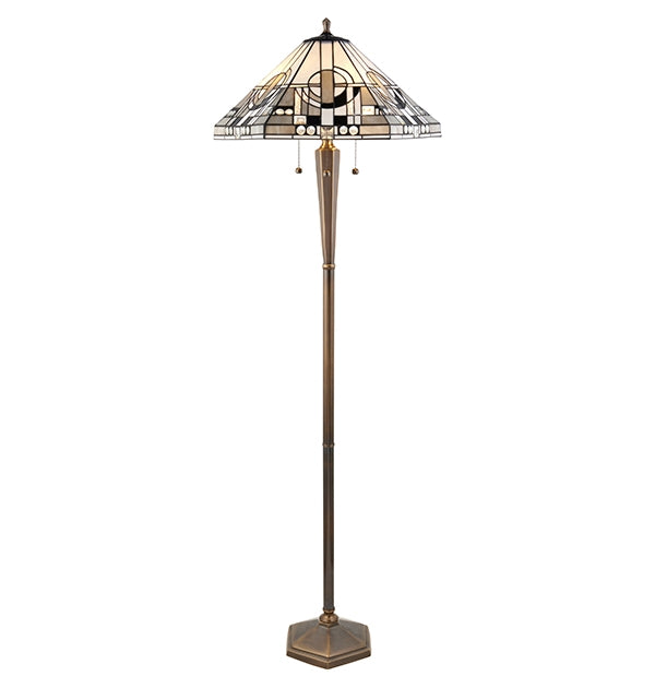 Metropolitan Tiffany Glass Floor Lamp In Antique Patina