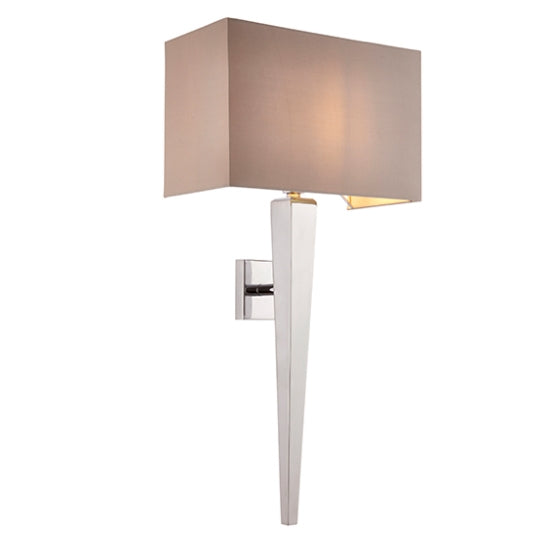 Moreto Grey Fabric Table Lamp In Chrome