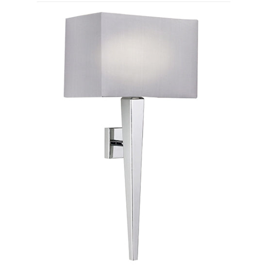 Moreto Grey Fabric Wall Light In Chrome