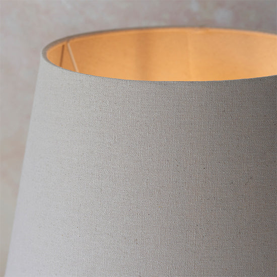 Mrs And Cici 12 Inch Grey Shade Table Lamp With Matt White Ceramic Base