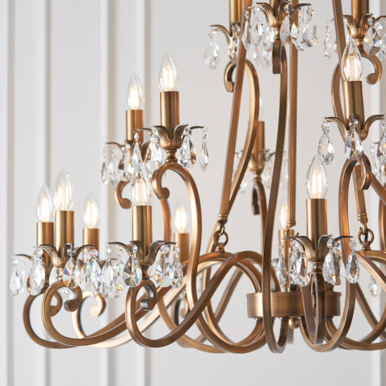 Oksana 21 Lights Ceiling Pendant Light In Antique Brass