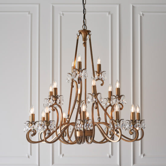 Oksana 21 Lights Ceiling Pendant Light In Antique Brass