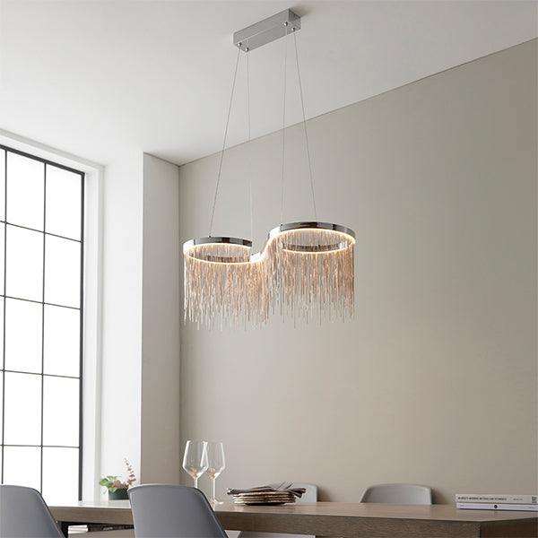 Orphelia Ceiling Pendant Light In Polished Chrome And Silver